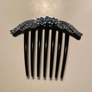 Blue Rhinestone Hair Comb